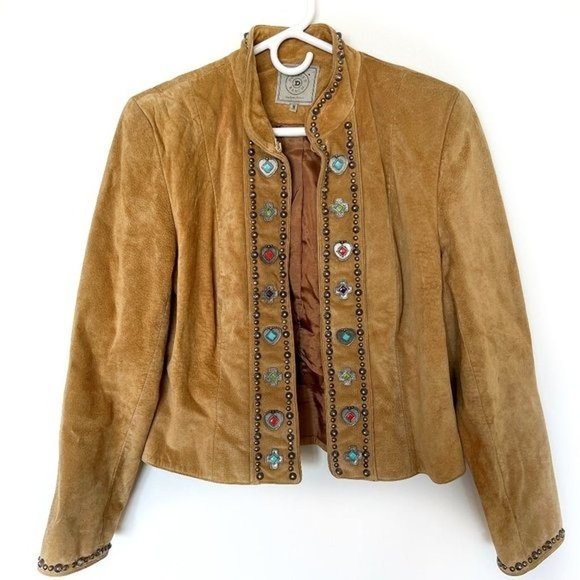 Double D Ranch Studded Leather Jacket Size Medium